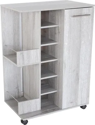 Zdjęcie produktu dla Szara drewniana szafka 37 x 60 x 82 cm, na 48 butelek