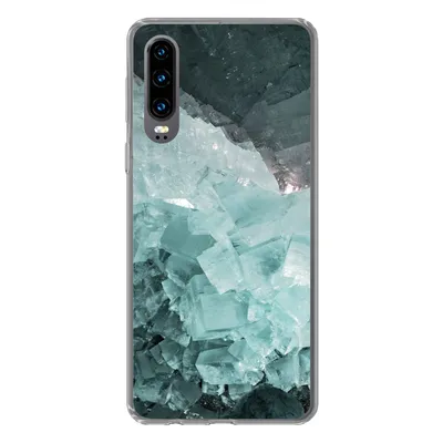 Produktbild von MuchoWow® Handyhülle Schutzhülle Hülle für Huawei P30 Naturstein - Kristalle - Luxus Silikon Softcase Handy Hülle - Kartenbesitzer