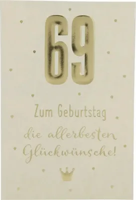 Produktbild von 11566 Depesche Zahlenkarte, Glückwunschkarte-69 Zum Geburtstag die allerbesten...