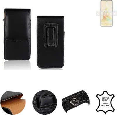 Produktbild von K-S-Trade Holster Gürteltasche Handy Hülle Schutzhülle kompatibel mit Oppo Reno8 T 5G Handyhülle Leder schwarz, 1x
