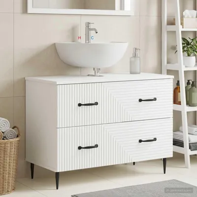 Obrázok produktu pre Maison Exclusive – Skrinka pod umývadlo HAARLEM, biela, 82 x 41 x 58,5 cm, drevotrieska