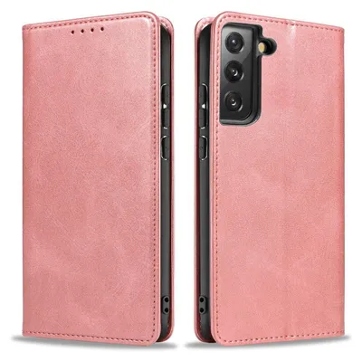 Produktbild von Handyhülle für Samsung Galaxy S21 5G Kunstleder Flip Cover Hülle Klapphülle Case Kartenfach Farbe: Rosa
