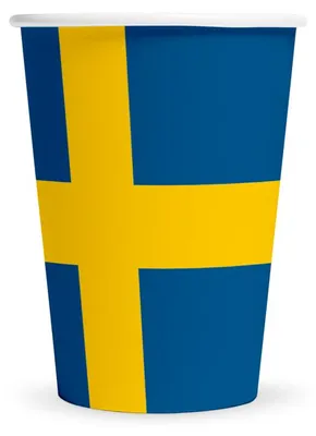 Produktbild von Einweg-Pappbecher mit 210 ml Fassungsvermögen im Schweden-Design