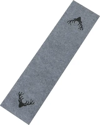 Produktbild von Tischläufer 'Hirschkopf', Filz 120 cm x 30 cm - grau