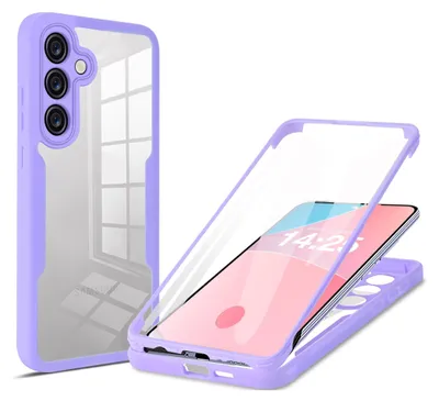 A clear product shot of a phone case, with a second image showing the case disassembled and a phone inside.