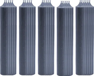 Produktbild von 25x Stabkerze Tischkerze Anthrazit Wachskerze Durchgefärbt Tropffrei Kerze 180 x 22mm Set