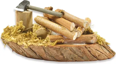 Produktbild von Riffelmacher Lagerfeuer mit Axt und LED-Beleuchtung Ø 11 cm- 78334 | Natur