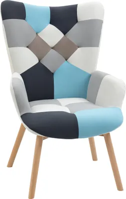 Produktbild von HOMCOM Wohnzimmersessel mit gesteppter Samtpolsterung und Holzbeinen, 66 x 76 x 98 cm, mehrfarbig