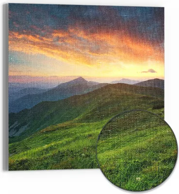 Produktbild von DEQORI Hybrid Leinwand Bild 30x30 cm 'Abendlicher Horizont' Wandbild Glas flach modern