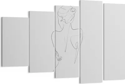 Produktbild von Bild auf Leinwand - Leinwandbild - 5 Teile - Körper Frau Zeichnung - 150x100cm - Wand Bild - Wanddeko - Wandbilder - Leinwanddruck - Bilder - Wanddekoration - Leinwand bilder - EG150x100-4651
