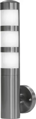 Produktbild von Grafner Edelstahl Wandlampe silber, IP44, 1x E27 Fassung, ideal für smarte LED-Leuchtmittel, 360° rundum Lichtschein, Klarlack-Beschichtung, Wand Außenleuchte Wandleuchte Lampe Außen Hoflampe