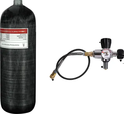 Obrázek produktu pro Nádrž HPA, konstrukce z uhlíkových vláken, vysokotlaký výkon, 6,8 l s B-ventilem