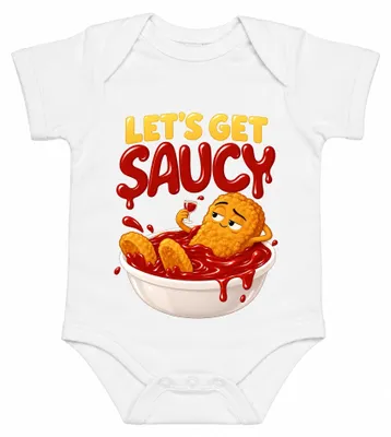 Zdjęcie produktu dla Body dla dziecka "Kurczak w sosie ketchupowym", fast food, zabawny prezent, biały, rozmiar 6/12 miesięcy