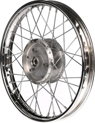 Immagine prodotto di Ruota a raggi di sintonia 1,5 x 16" Cerchio in acciaio cromato + raggi cromati - per Simson S50, S51, KR51 Schwalbe, SR4