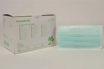 Produktbild von OP-Maske Barrier Spez. antifog grün 70St