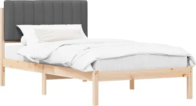 Obrázek produktu pro Rám postele s čalouněným čelem Tmavě šedá 100 x 200 cm