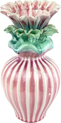 Produktbild von FURNARO Vasenobjekt Petaluna Keramik Vase mint rosa 33 cm