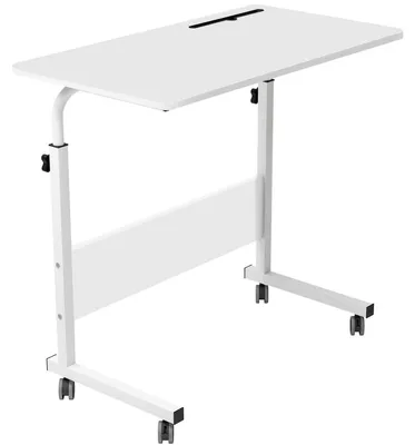 Produktbild von Höhenverstellbarer Laptop-Tisch mit Rollen 80 x 40 cm Weiß