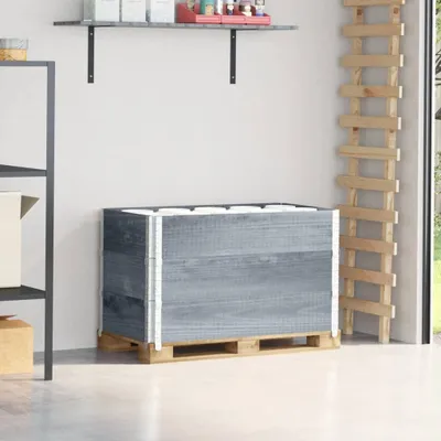 Produktbild von Paletten-Aufsatzrahmen 3 Stk. Grau 100x50 cm Massivholz Kiefer, Gartenmöbel-Sets 2024 Neu