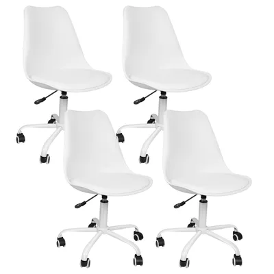 Produktbild von 4er set Bürostuhl Homeoffice Stuhl Drehstuhl Schreibtischstuhl Weiß