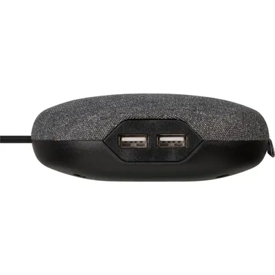 Produktbild von brennenstuhl®estilo Ladestation mit Textiloberfläche (Möbel-Steckdose mit 1x Euro-Steckdose und 2x USB-Charger) schwarz/anthrazit