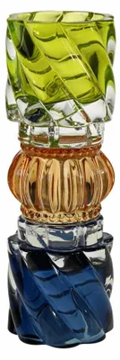 Produktbild von Werner Voß Kerzenhalter Blau Orange Grün, Teelichthalter, Glas, Bunt, 20.5 cm, 56883
