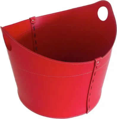 Produktbild von Kaminkorb "CALA-MINI" für Holz aus Leder | Rot (red)