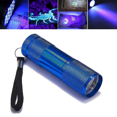 Zdjęcie produktu dla Mała latarka LED - 2 sztuki - Mini latarka - Latarka inspekcyjna - Mini oświetlenie - 9 diod LED - Niebieska - CHPN