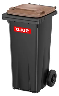 Produktbild von Mülltonne MGB 120 grau mit braunem Deckel, 120 Liter Volumen