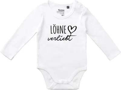 Produktbild von Huuraa Baby Body Löhne verliebt 74 White  Baumwolle Fairtrade Langarmbody Geschenkidee