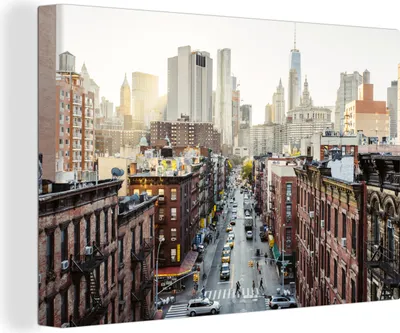 Produktbild von OneMillionCanvasses® - Leinwandbilder - 150x100 cm, Die Straßen von New York, Wandbilder Kunstdruck Wanddekoration