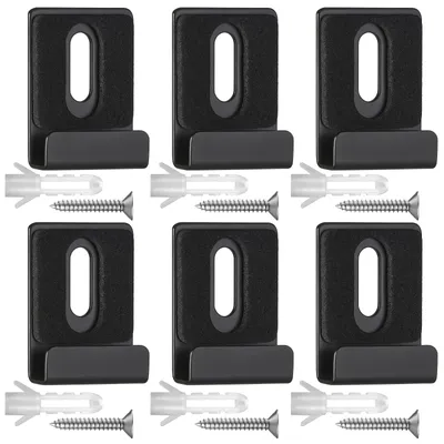 Produktbild von 6-teiliges Set Wandspiegelhalterungen, höhenverstellbare Spiegelhalterung mit Dübeln und Schrauben, Spiegelaufhänger, Spiegelklemmen, Spiegelaufhänger für Badezimmer und Schlafzimmer