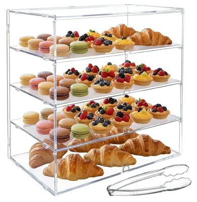 Zdjęcie produktu dla Omgoods - Przejrzysta witryna do piekarni z 4 półkami do przechowywania pieczywa