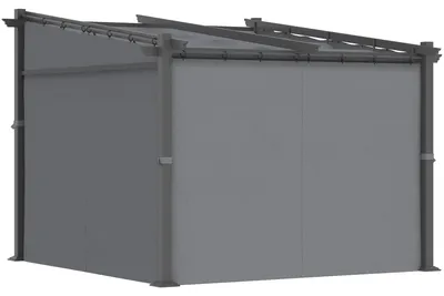 Produktbild von Outsunny Pergola 2,97 x 2,95 m Gartenpavillon mit Sonnendach, Seitenteilen