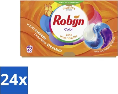 Produktbild von Robijn – 3-in-1-Farbe – Waschkapseln – 40 Wäschen - Vorteilspack - 24 Stücke