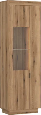 Produktbild von Glasvitrine >DELAMAR< in  Evoke Eiche Nachbildung - 62,2x197,8x39,6 (BxHxT)
