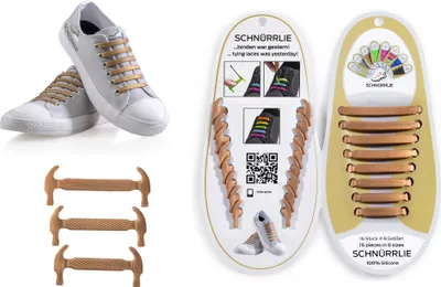 Produktbild von SCHNÜRRLIE elastische Silikon Schnürsenkel - Schuhband ohne Schuhe Binden für Kinder und Erwachsene - Gold