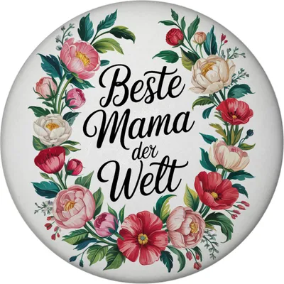 Produktbild von Beste Mama der Welt Magnet mit Flaschenöffner Blumenkranz