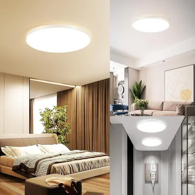 Produktbild von ZMH LED Deckenleuchten Weiß Deckenleuchte Rund 28cm Deckenlampe Dimmbar mit Fernbedienung Flach 30W Küchenlampe für Wohnzimmer Schlafzimmer