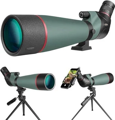 Produktbild von 20-60x80mm HD-Zielfernrohr mit Stativ, Smartphone-Adapter, Tragetasche, wasserdicht, geeignet für Zielschießen, Vogelbeobachtung, Jagd, Tierbeobachtung, Landschaftsbeobachtung
