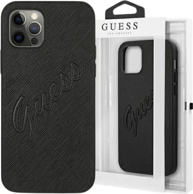 Immagine prodotto di Guess Guhcp12Lrsavsbk Custodia rigida Iphone 12 Pro Max 6.7 Nero/Nero Saffiano Vintage Script