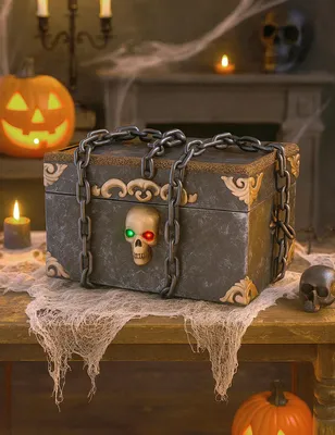 Image de Valise pirate animée décoration 50 x 31 x 31 x 31 cm -