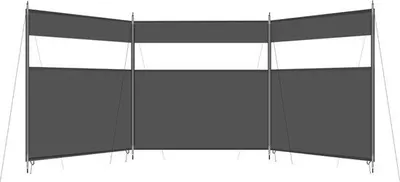 Produktbild von Famanu Camping Windschutz mit Sichtfenster - Schwarz/Rot