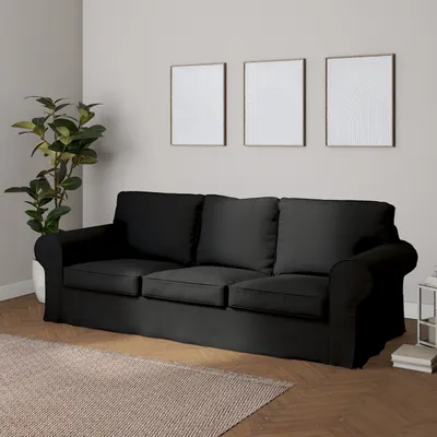 Produktbild von Dekoria Bezug für Ektorp 3-Sitzer Schlafsofa, neues Modell (2013), schwarz, 40cm x 30cm x 60cm