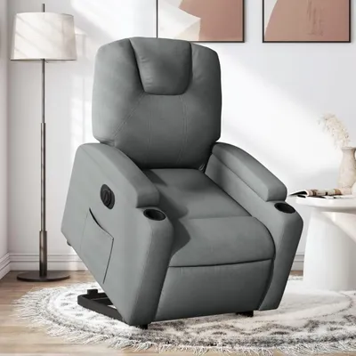 Image de Fauteuil inclinable électrique - Fauteuil relax - Fauteuil lounge - Fauteuil réglable - Revêtement gris foncé