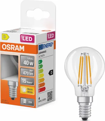 Image de Ampoule Led E14 Filament éclairage Chaud, économique Et Design Filament - Ledvance Gp