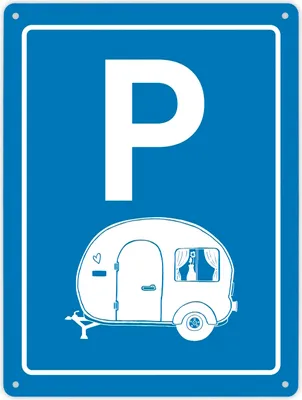 Produktbild von Metallschild XL mit Spruch: Campingwagen Parkplatz Schild Blechschild