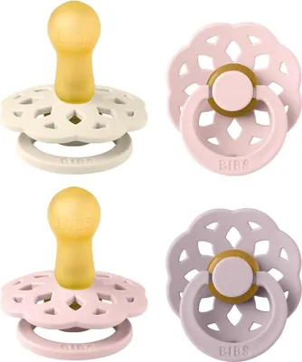 Produktbild von BIBS Boheme Schnuller 4er-Pack. BPA-frei, Kirschform Nippel. Naturkautschuk/Latex, Hergestellt in Dänemark. 6-18 Monate (4er Pack), Blossom Mix Blossom Mix 6-18 Monate (4er Pack)