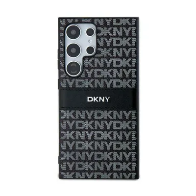 Produktbild von DKNY DKHCS24LPRTHSLK S24 Ultra S928  schwarz hardcase Leather Mono Stripe & Metal Logo Schutzhülle