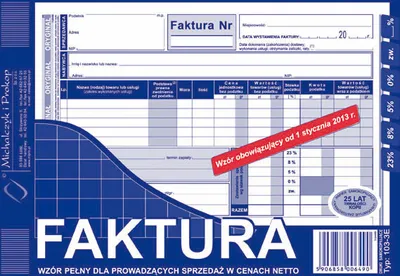 Immagine prodotto di Faktura pełna A5
